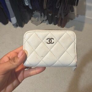 CHANEL Ivory Quilted Women's Wallet